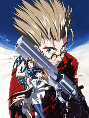 Vash the Stampede is a wanted man with a habit of turning entire towns into rubble. The price on his head is a fortune, and his path of destruction reaches across the arid wastelands of a desert planet. Unfortunately, most encounters with the spiky-haired gunslinger don’t end well for the bounty hunters who catch up with him; someone almost always gets hurt - and it’s never Vash. Oddly enough, for such an infamous fugitive, there’s no proof that he’s ever taken a life. In fact, he’s a pacifist with a doughnut obsession who’s more doofus than desperado. There’s a whole lot more to him than his reputation lets on - Vash the Stampede definitely ain’t your typical outlaw.