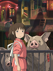 On the way to their new home, 10-year-old Chihiro Ogino’s family stumbles upon a deserted theme park. Intrigued, the family investigates the park, though unbeknownst to them, it is secretly inhabited by spirits who sleep by day and appear at night. When Chihiro’s mother and father eat food from a restaurant in the street, angry spirits turn them into pigs. Furthermore, a wide sea has appeared between the spirit world and the human one, trapping Chihiro, the sole human, in a land of spirits. Luckily for her though, a mysterious boy named Haku appears, claiming to know her from the past. Under his instructions, Chihiro secures a job in the bathhouse where Haku works. With only her courage and some new found friends to aid her, Chihiro embarks on a journey to turn her parents back to their original forms and return home.