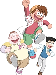 Based on Nasu Masamoto’s Zukkoke Sannin-gumi juvenile novels series. The main characters are 6 grade boys, Hachibei, Hakase, and Mo-chan. This anime shows their adventures.