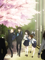 Energy-conservative high school student Houtarou Oreki ends up with more than he bargained for when he signs up for the Classic Literature Club at his sister’s behest—especially when he realizes how deep-rooted the club’s history really is. Begrudgingly, Oreki is dragged into an investigation concerning the 45-year-old mystery that surrounds the club room. Accompanied by his fellow club members, the knowledgeable Satoshi Fukube, the stern but benign Mayaka Ibara, and the ever-curious Eru Chitanda, Oreki must combat deadlines and lack of information with resourcefulness and hidden talent, in order to not only find the truth buried beneath the dust of works created years before them, but of other side cases as well. Based on the award-winning Koten-bu light novel series, and directed by Yasuhiro Takemoto of Suzumiya Haruhi no Shoushitsu, Hyouka shows that normal life can be full of small mysteries, be it family history, a student film, or even the withered flowers that make up a ghost story.